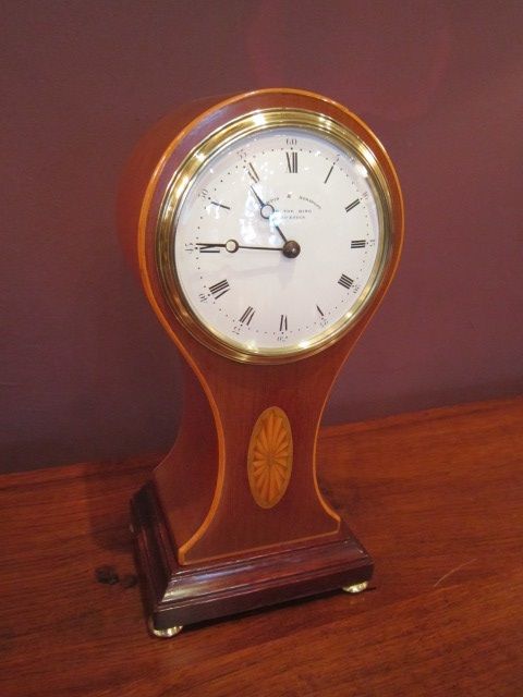 Superb Edwardian Sheraton Inlaid Mantel Clock