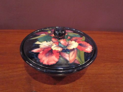 Moorcroft Slipper Orchid Lidded Dish