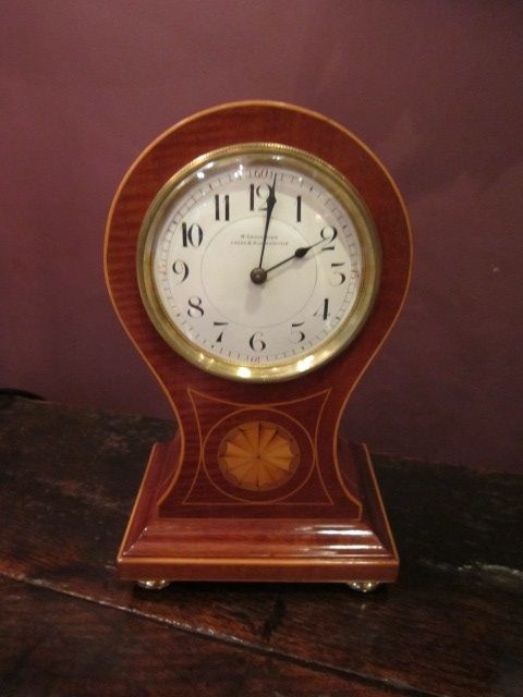 Superb Edwardian Sheraton Inlaid Mantel Clock