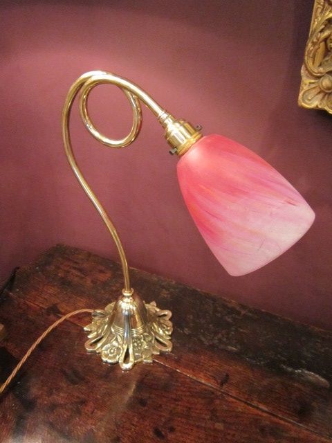 Art Nouveau Brass Table Lamp