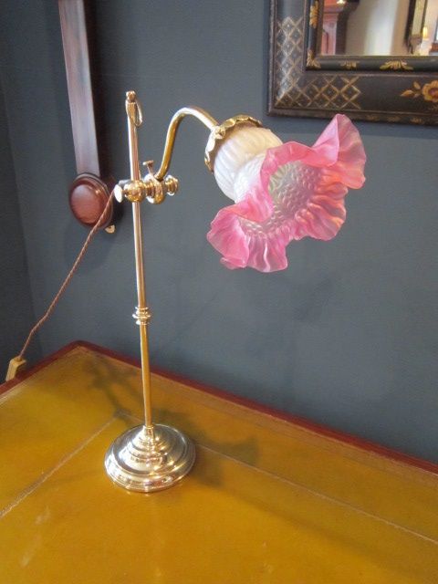 Edwardian Rise & Fall Brass Table Lamp