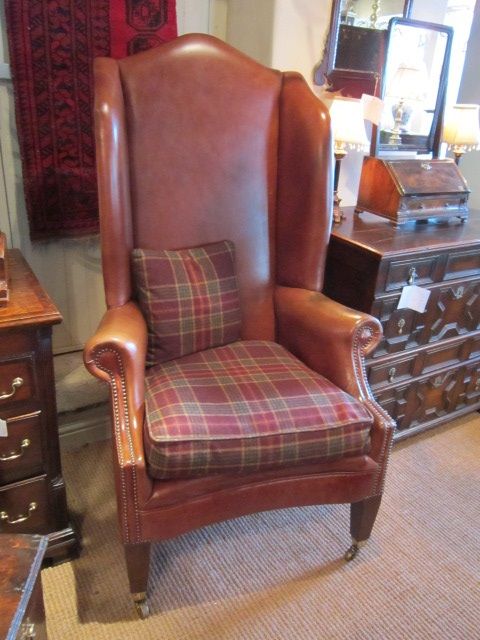Superb Edwardian'porters'high Backed Armchair