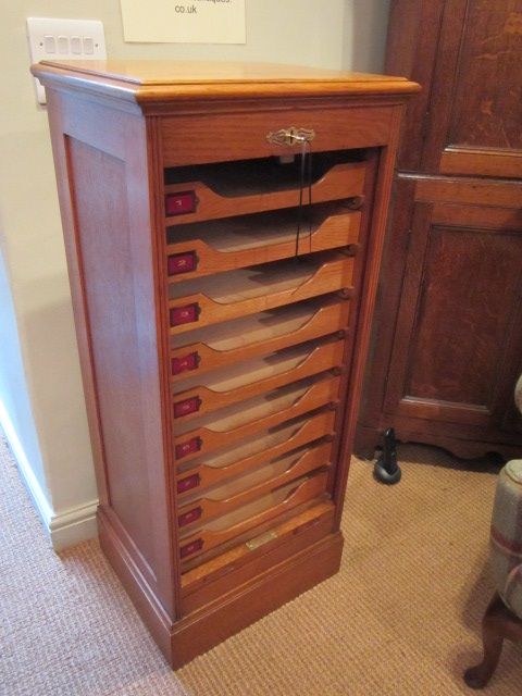 Quality Edwardian Tambour Filing Cabinet
