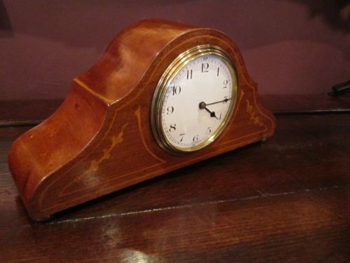 Edwardian Inlaid Napoleon Mantel Clock