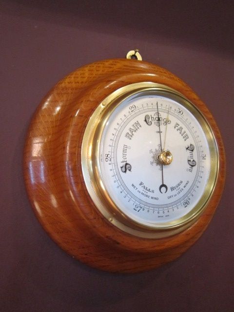 Edwardian Polished Oak Barometer