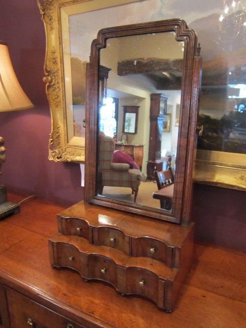 George I Walnut Waterfall Toilet Mirror