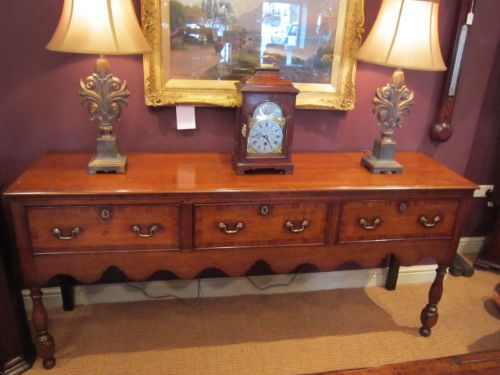 Mid Georgian Oak Three Drawer Dresser Base
