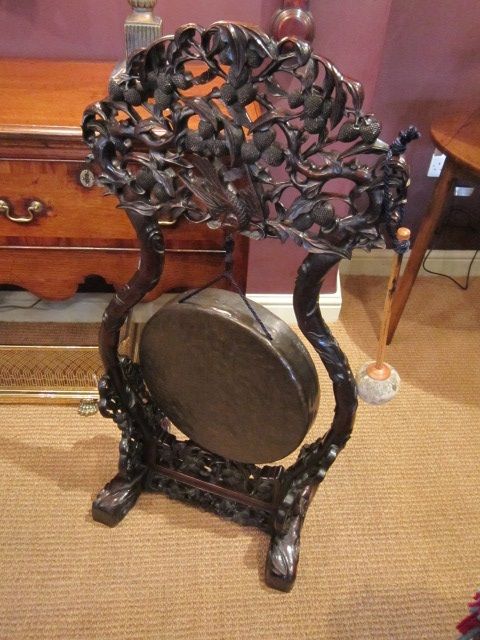 Superb Oriental Rosewood Dinner Gong
