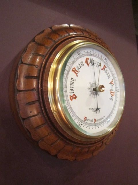 Victorian Petal Carved Aneroid Barometer