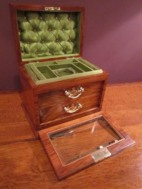 Immaculate Victorian Walnut Jewel Box