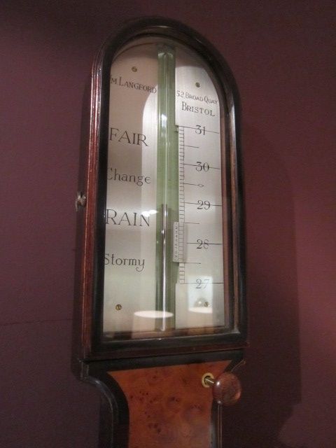 19th Century Burr Yew Stick Barometer
