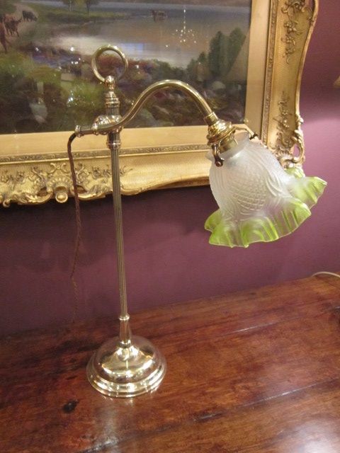 Edwardian Brass Rise & Fall Lamp