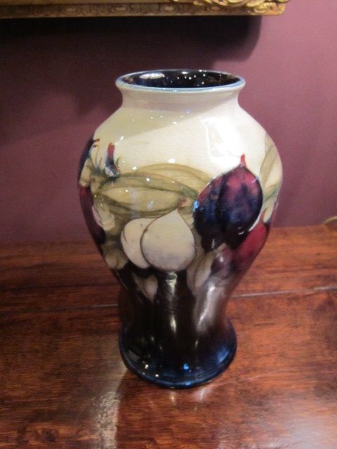 Large Moorcroft Grey Top Wisteria Vase