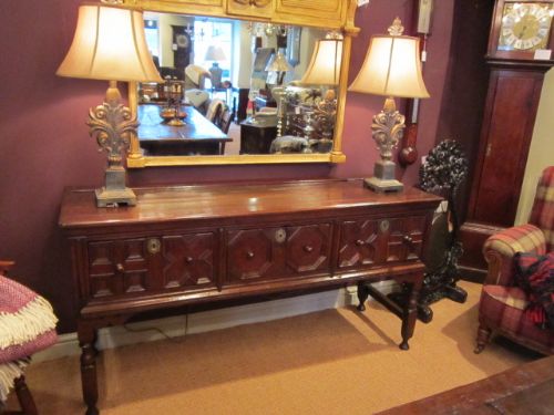 Superb George I Oak Geometrical Dresser Base