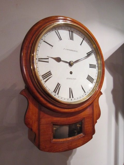 Original Victorian Single Fusee Drop Dial Wallclock