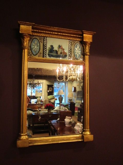 Pretty Early Victorian Gilt Glass Panel Mirror