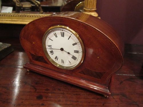 Quality Edwardian Mahogany Inlaid Mantel Clock