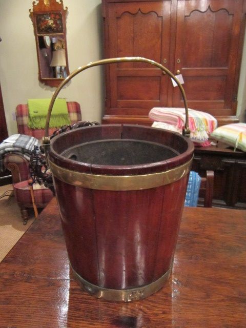 Superb George III Mahohany & Brass Peat Bucket