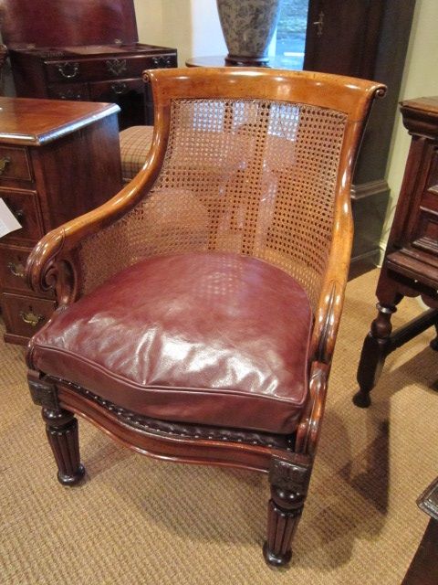Stunning Regency Mahogany Bergere Library Chair
