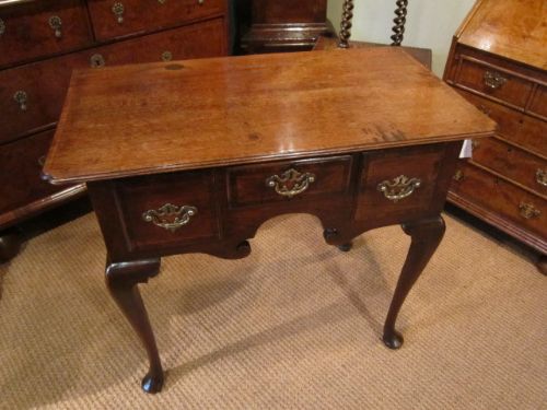 Original George II Oak & Walnut Lowboy