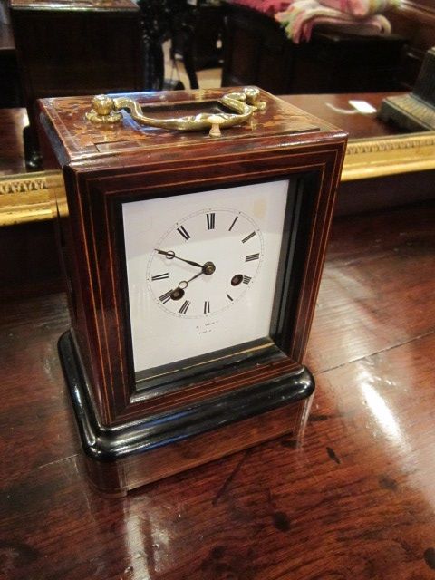 Superb Early Victorian Inlaid Dent Library Clock