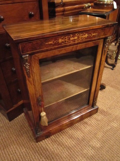 Miniature Victorian Walnut Inlaid Pier Cabinet