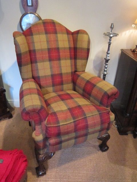 Superb Victorian Upholstered Wing Armchair