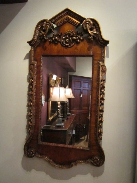 Impressive Edwardian Figured Walnut Wall Mirror