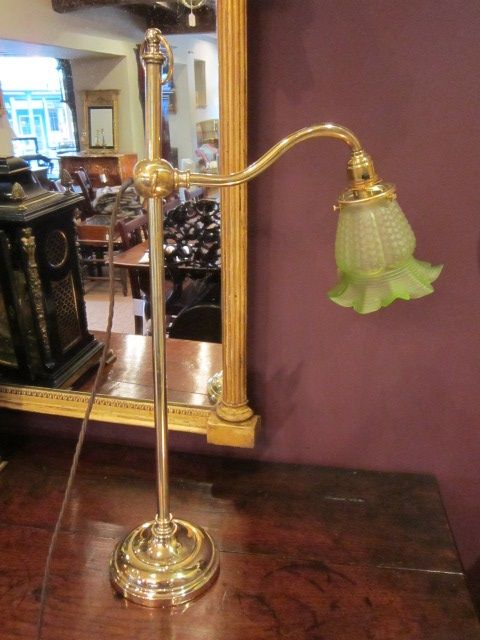 Edwardian Brass Rise & Fall Lamp