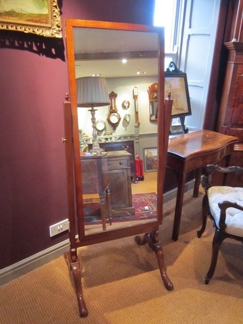Quality William IV Mahogany Cheval Mirror