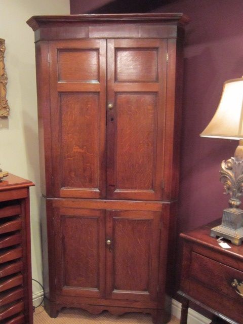 George III Country Oak Double Corner Cupboard