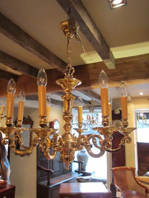 High Quality Edwardian Cast Bronze Chandelier