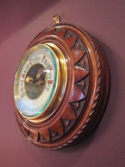 Quality Victorian Walnut Aneroid Barometer