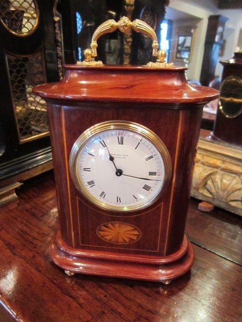 Superb Sheraton Inlaid Oval Mantel Clock