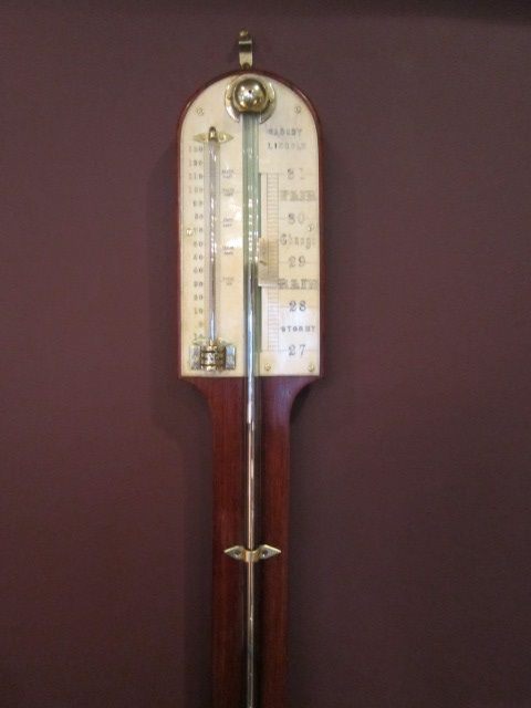 Attractive Victorian Inlaid Stick Barometer