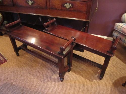 Superb Pair of Regency Mahogany Hall Benches
