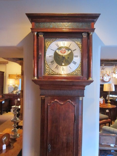Superb George III Axe Moon Longcase Clock
