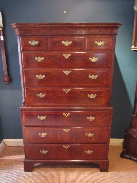 Superb George I Figured Walnut Chest on Chest