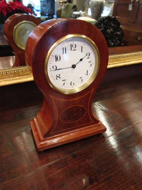 Quality Edwardian Inlaid Balloon Mantel Clock