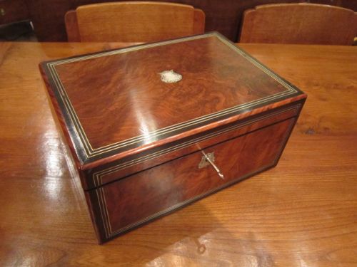 Immaculate Victorian Walnut Inlaid Writing Slope