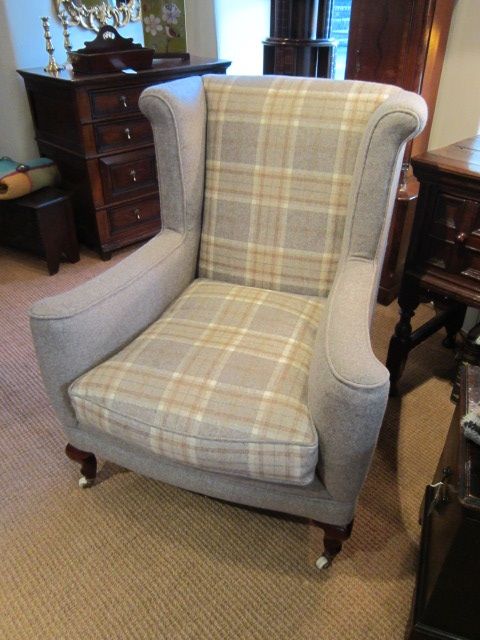 Superb Victorian Upholstered Wing Archair