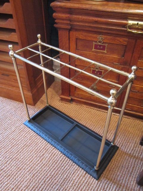 Quality Victorian Brass & Cast Iron Stick Stand