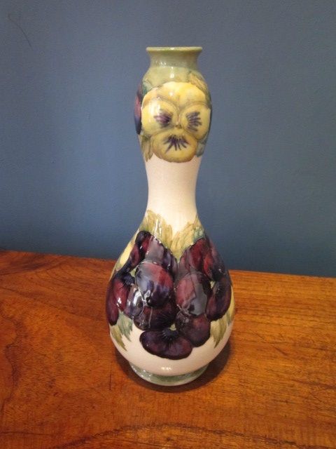 Moorcroft Pansy Double Gaud Vase