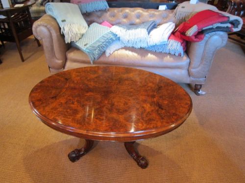 Superb Victorian Burr Walnut Coffee Table