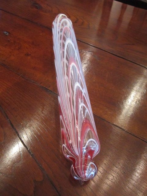 Victorian Nailsea Glass Rolling Pin