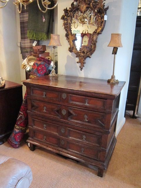 Original George I Oak Geometrical Chest
