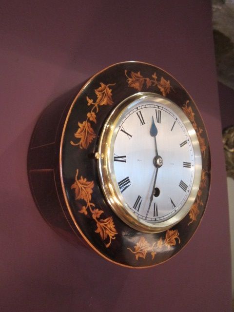 High Quality Victorian Inlaid Library Wallclock