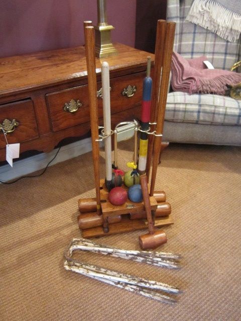 Fabulous Victorian London Croquet Set in Stand
