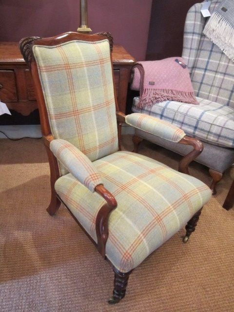Fine Regency Rosewood Upholstered Elbow Chair