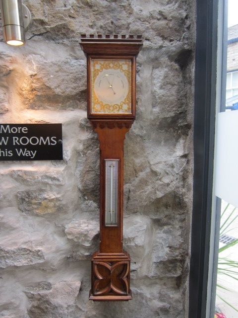 Mid Victorian Oak Gothic Stick Barometer